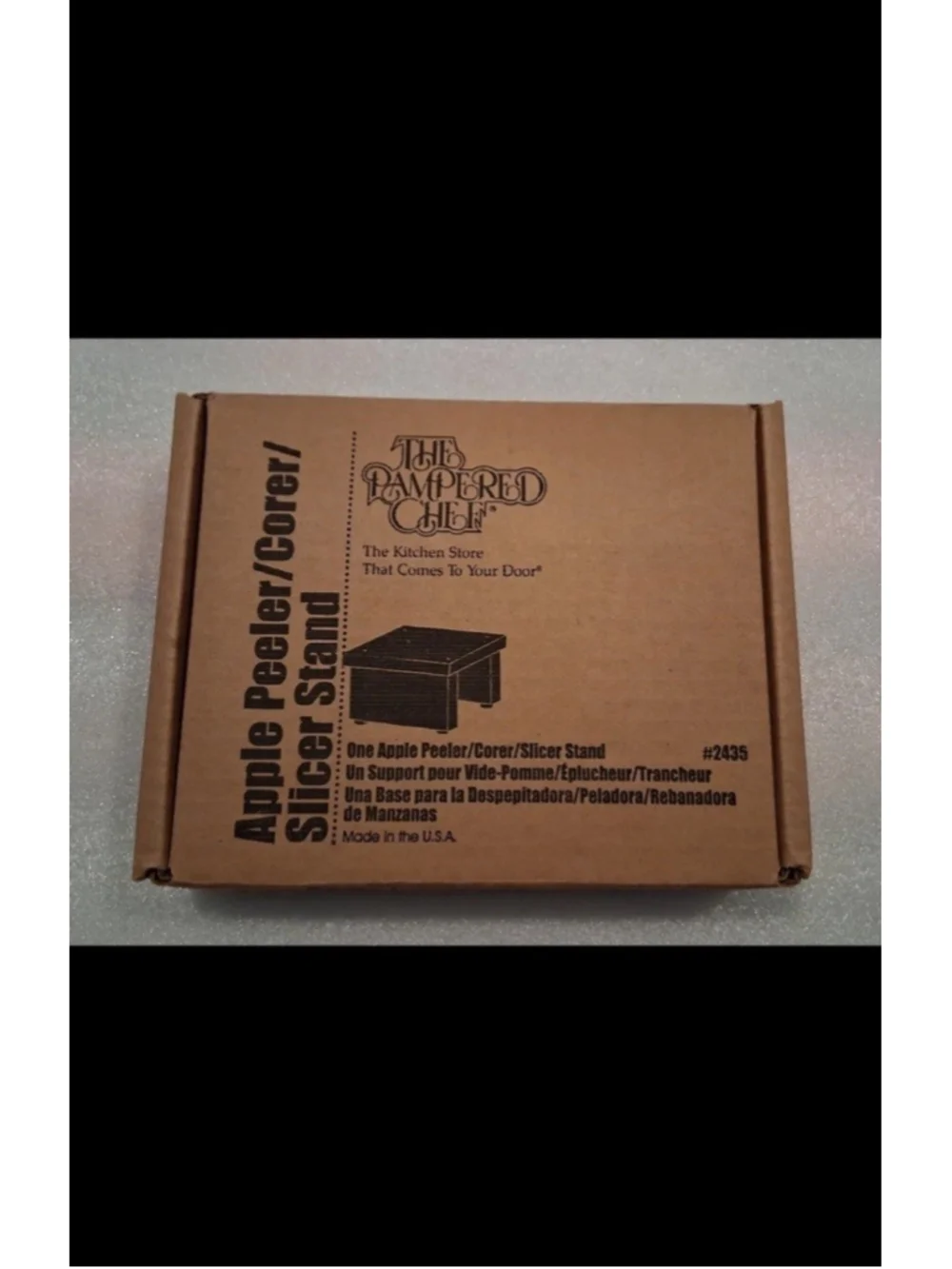 The Pampered Chef STAND (#2435)  APPLE PEELER/CORER/SLICER - WOOD Stand Only NEW
